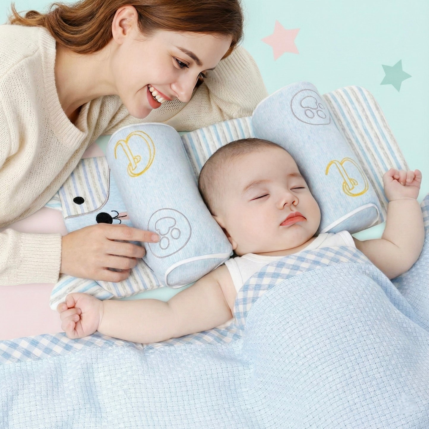Baby Head Shaping Pillow With Safety Helmet